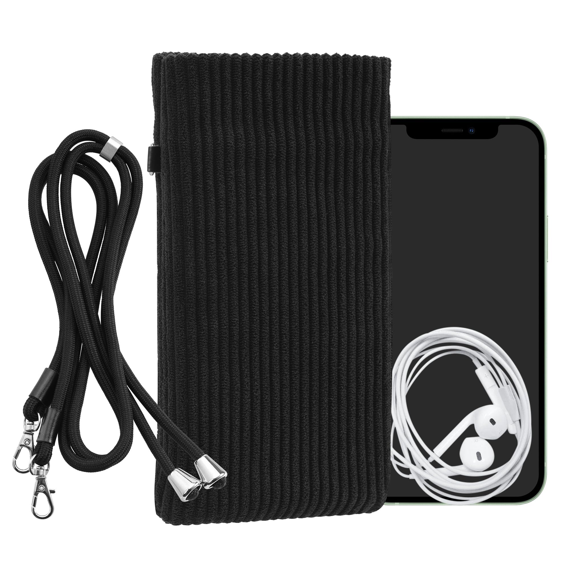 Kwmobile Custodia Cellulare Con Tracolla Da Collo Per XXL 7”, Porta Telefono In Neoprene Con Tasche, Protettivo E Pratico Per Uomo E Donna