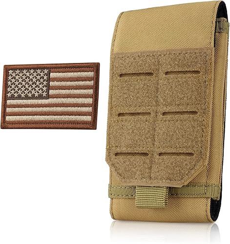 LIVANS Funda táctica Molle para teléfono, funda táctica para teléfono celular, funda para cinturón para teléfono celular de 4 a 6.7 pulgadas,