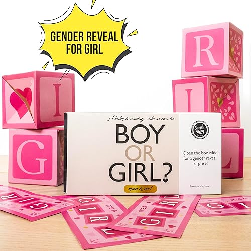Miniatura 6 de Sweet Baby Co. - Caja sorpresa de revelación de género para niña, incluye cajas emergentes rosas y decoraciones grandes de confeti de papel, kit