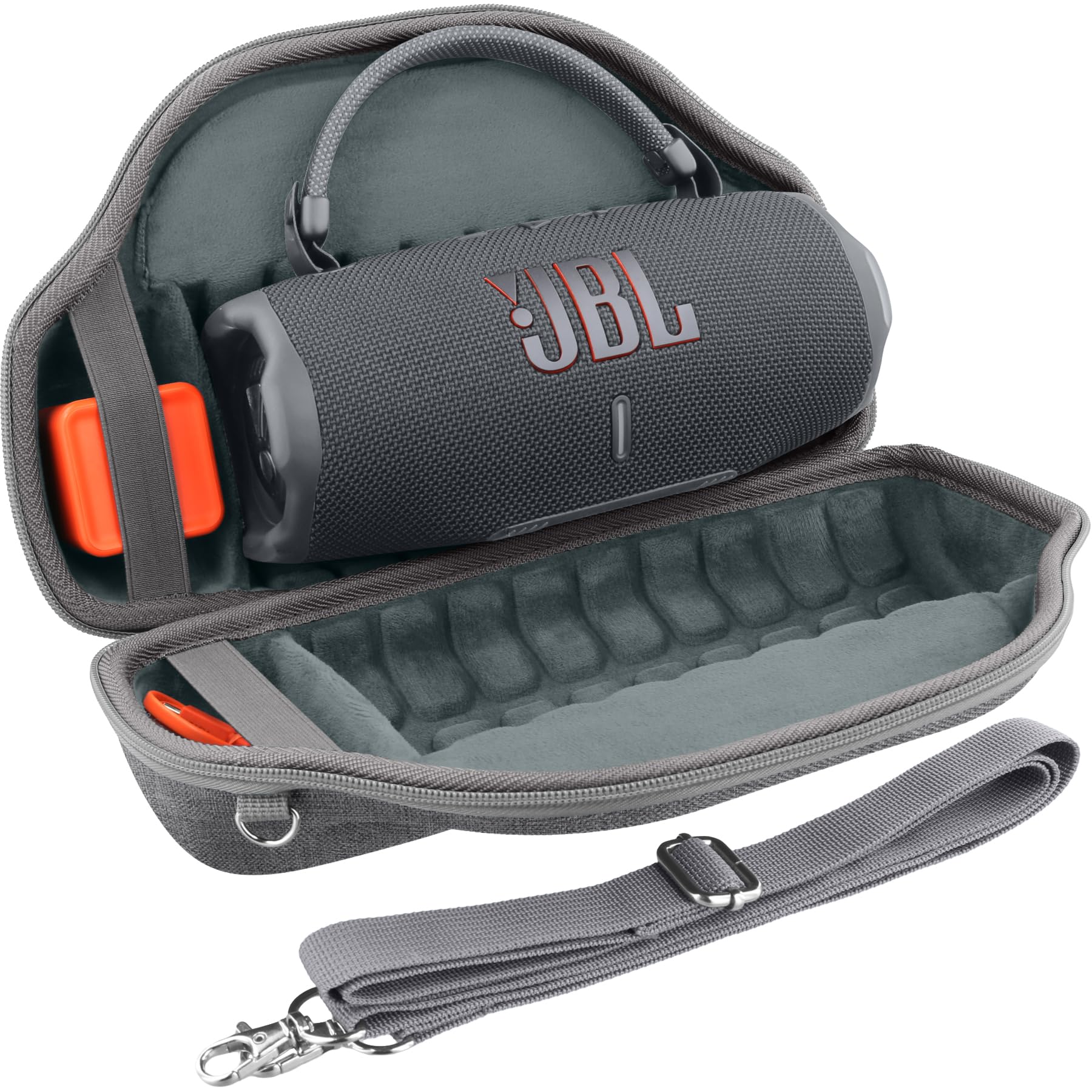 co2CREA Kompatybilny futerał z JBL Charge 6 Przenośny głośnik Bluetooth | Ultralekki, przenośny twardy futerał ochronny z uchwytem i odpinanym paskiem na ramię