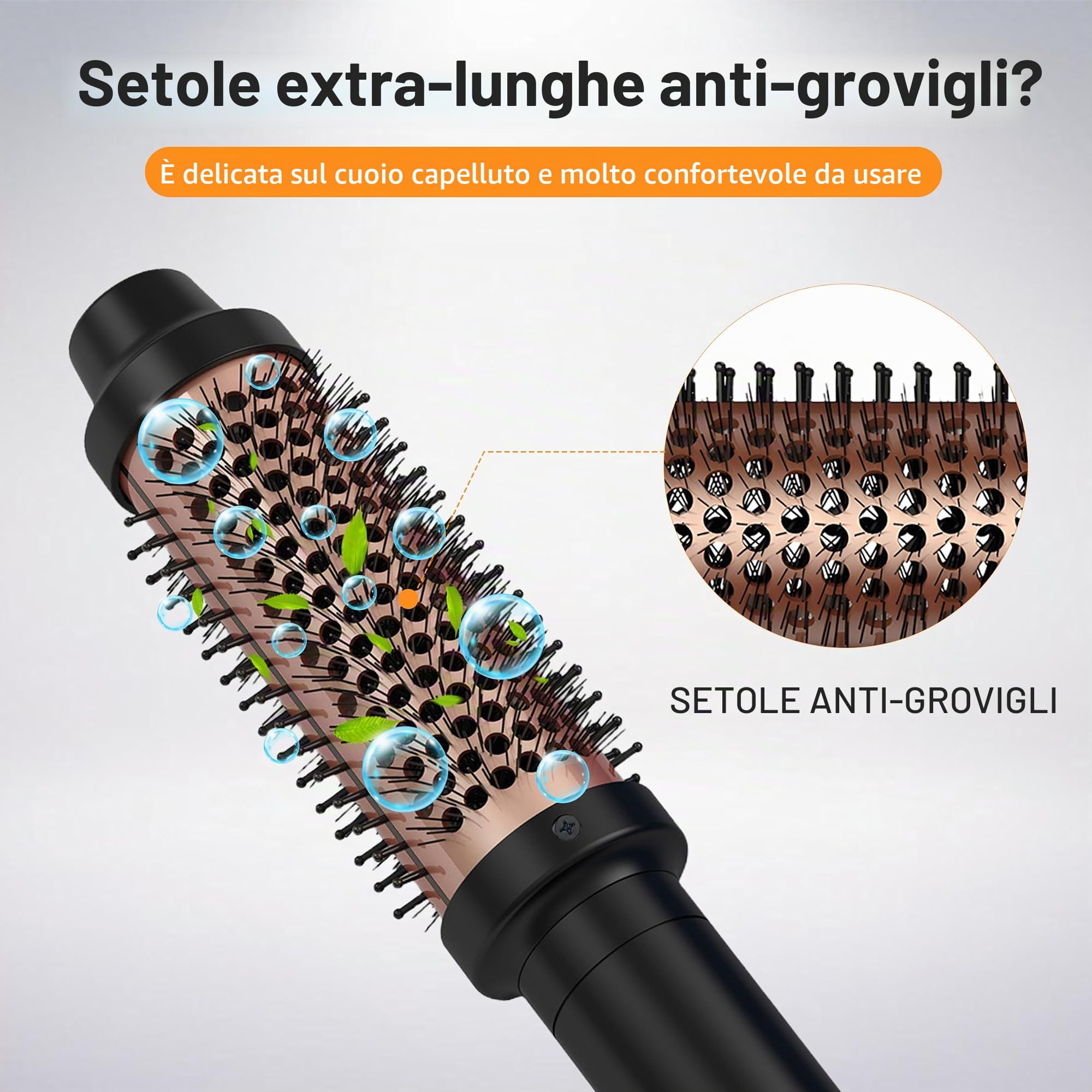 Spazzola Termica 3 In 1, Spazzola Termica 38 mm Lcd 120-200 ℃ Spazzolas Rotonda Riscaldata a Doppio Ptc, Spazzole Per Ricci, Piastra Per Capelli Spazzoles Asciugatura Naturali Asciugatura Lisciatura