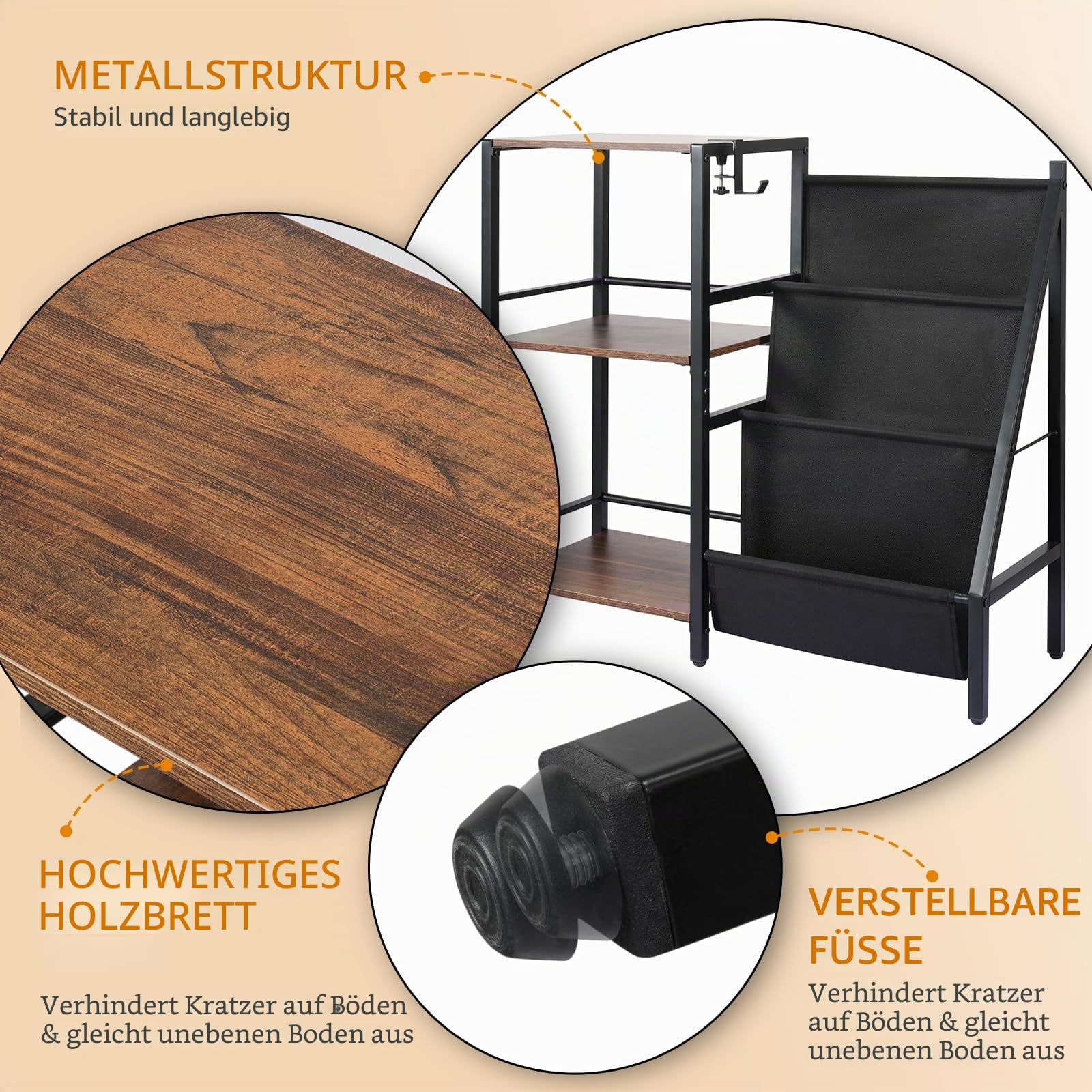 Plattenständer mit Aufbewahrung Schallplattenständer mit 3-stufiger Vinyl Schallplatten Lagerung Schallplatten Aufbewahrung bis zu 200 Alben, Plattenregal für Musikzimmer und Wohnzimmer