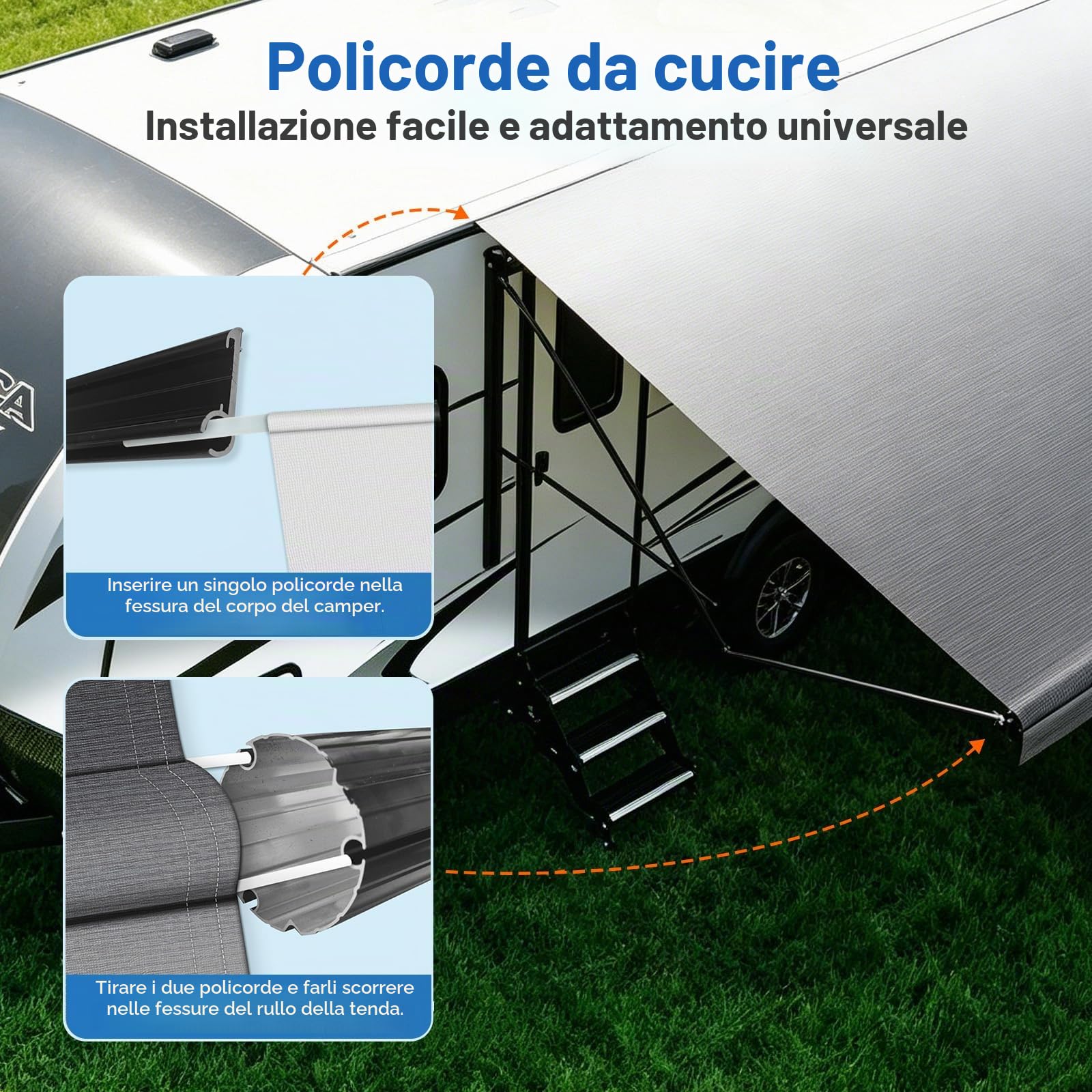 Sostituzione del tessuto per tenda da campeggio, ricambio per tenda da campeggio, 453,6 g, in vinile resistente impermeabile, universale, per tutte le marche di camper, rimorchi, tende da