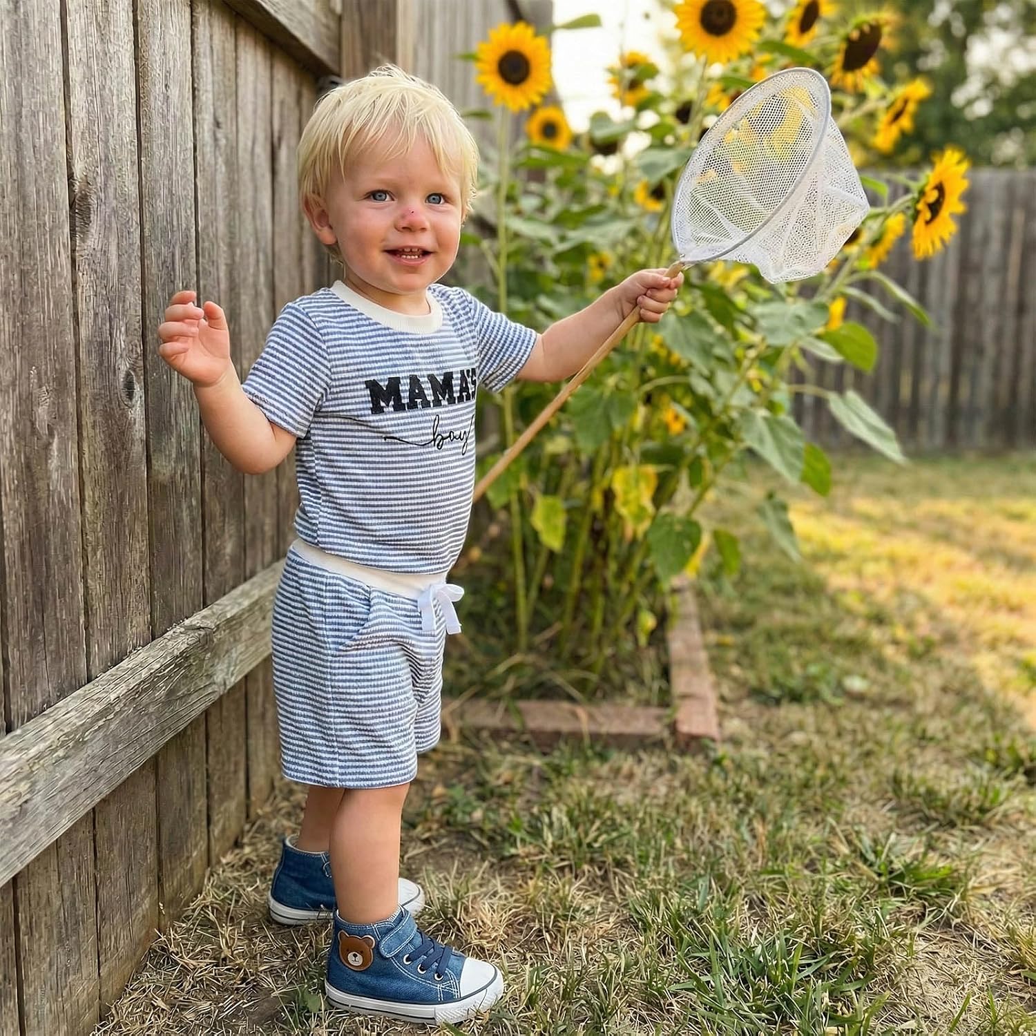 FOCUSNORM Newborn Baby Boy Summer Clothes 3 6 12 18 Months Outfit Letter Embroidery Waffle Short Sleeve Romper & Shorts Set