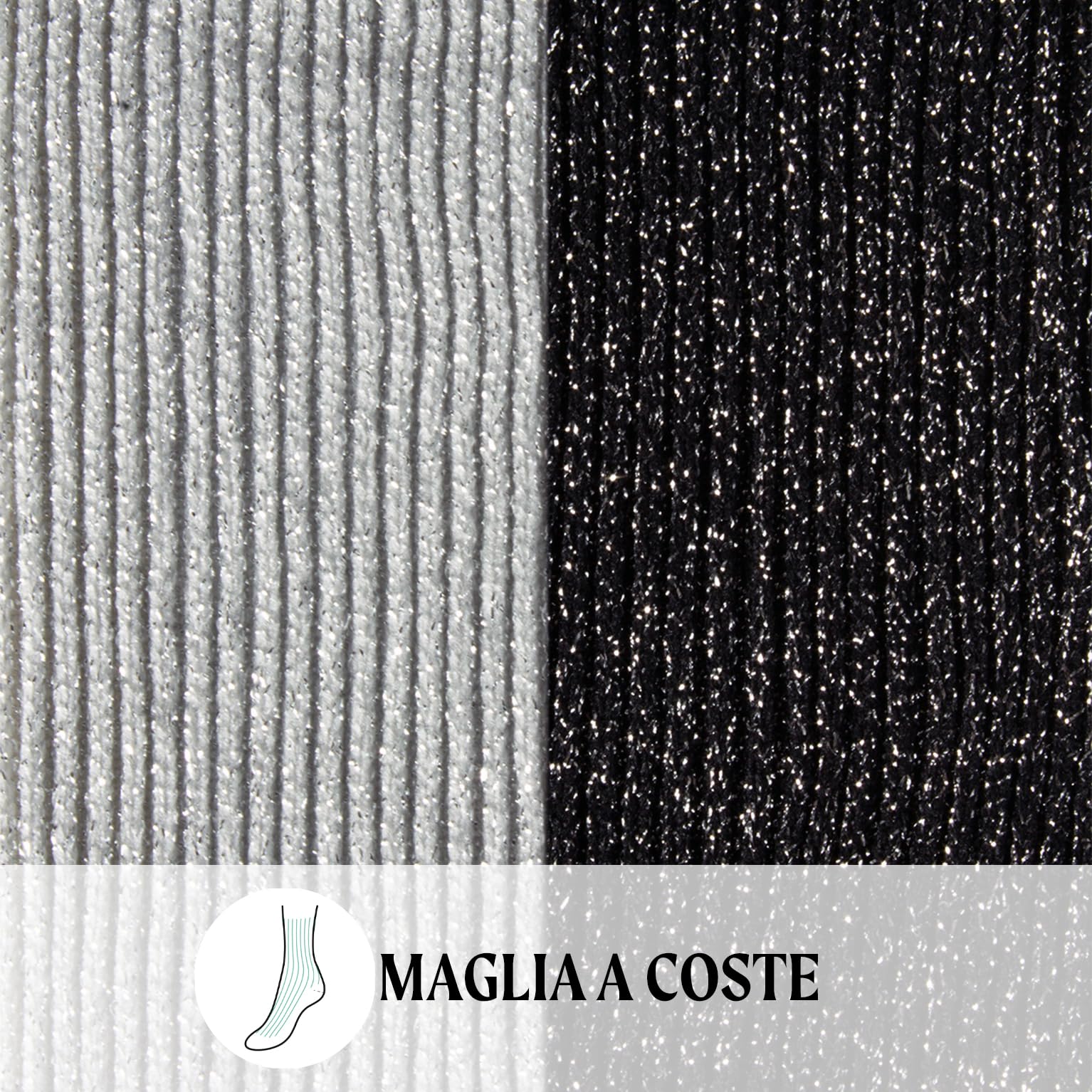 CALZITALY PACK 4 PAIA Calze senza Bordo Elastico, Calzini Brillanti, Calze Costine, Gambaletti Opachi | Made in Italy