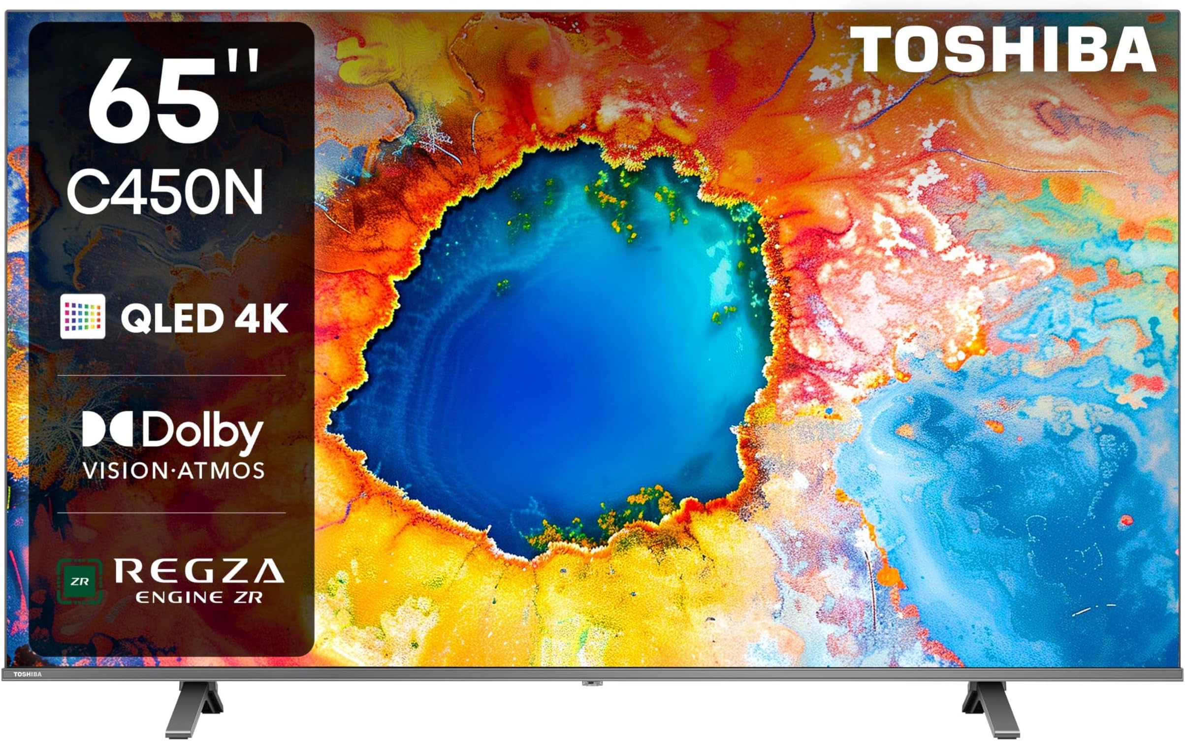 TOSHIBA 164 cm (65 inches) C450NP Series 4K Ultra HD Smart QLED TV 65C450NP (Black)