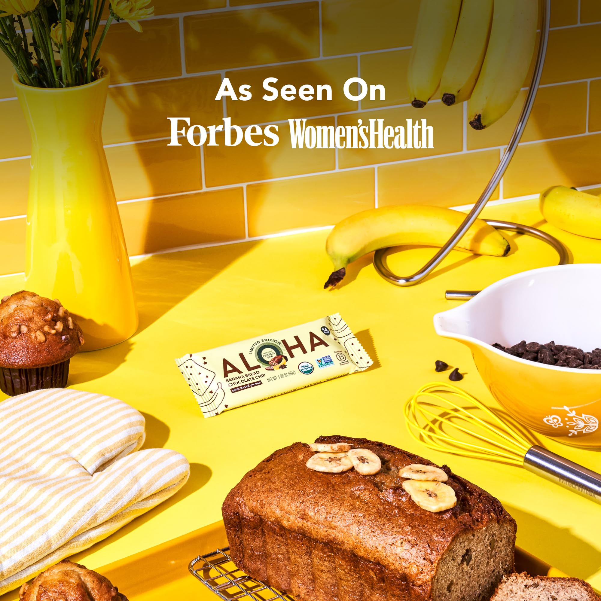 Amazon.com: ALOHA Organic Plant Based Protein Bars - Banana Bread