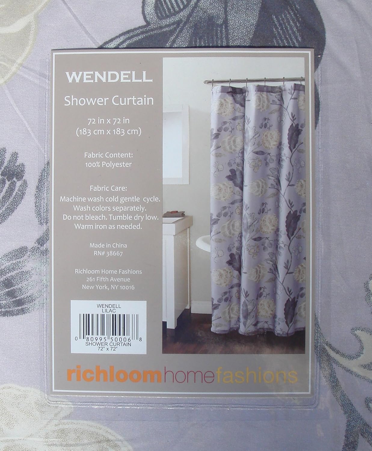 Richloom Home Fashions Wendell Floral Fabric Shower Curtain