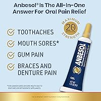 Vista 3 de Anbesol Gel Máxima Fuerza – Alivio instantáneo del dolor oral para dolores de muelas, aftas bucales, dolor de encías, dolor de dentadura – 0.33 onzas