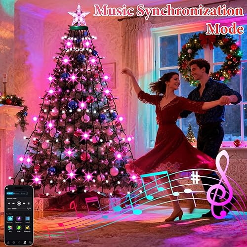 Miniatura 6 de Luces inteligentes para el día de San Valentín con estrella superior, control de aplicación, sincronización de música, cambio de color, luces de