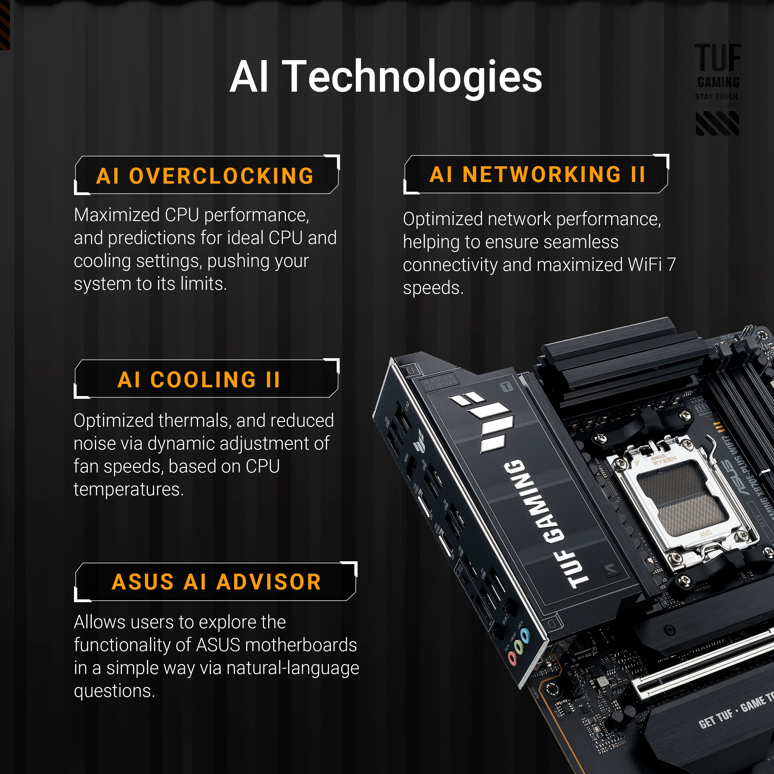 ASUS AM4 TUF Gaming X570-Plus (Wi-Fi) AM4 Zen 3 Ryzen 5000 & 3rd Gen Ryzen ATX Motherboard with PCIe 4.0, Dual M.2, 12+2 with Dr. MOS Power Stage