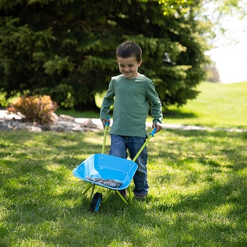 Miniatura 5 de Fat Brain Toys Carretilla de juguete de simulación y juego, herramienta de metal para niños, a partir de 3 años