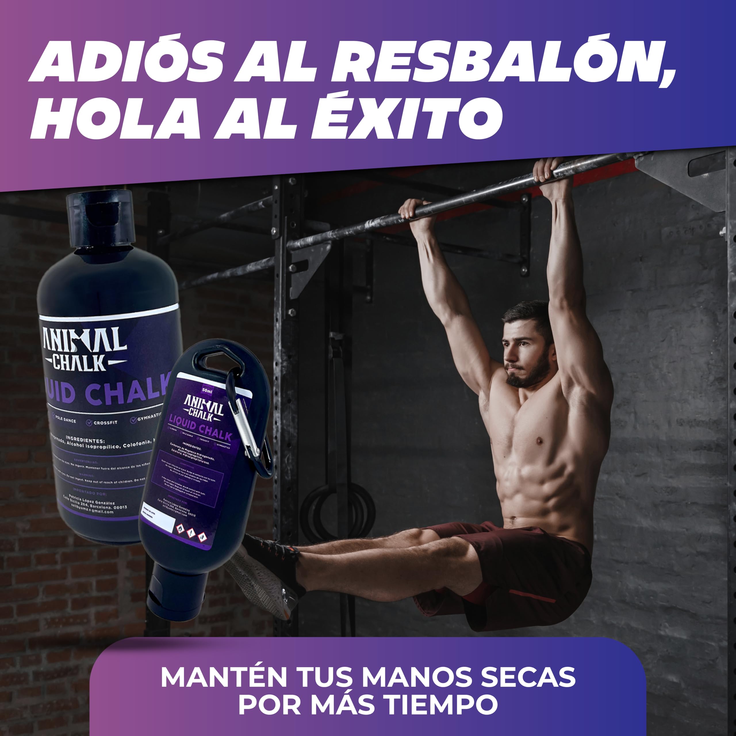 Magnesio Líquido Carbonato de Magnesio 250ml+50ml para Gimnasio Crossfit Escalada Calistenia Levantamiento de Pesas Agarre