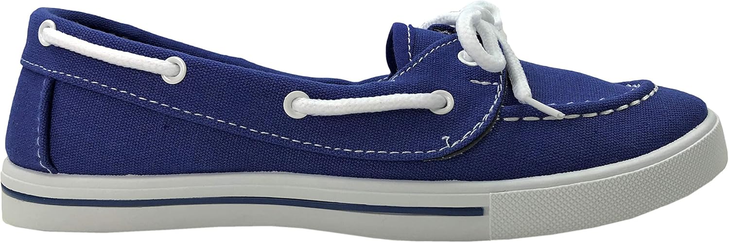 Womens Canvas Slip On Boat Shoe Sneaker