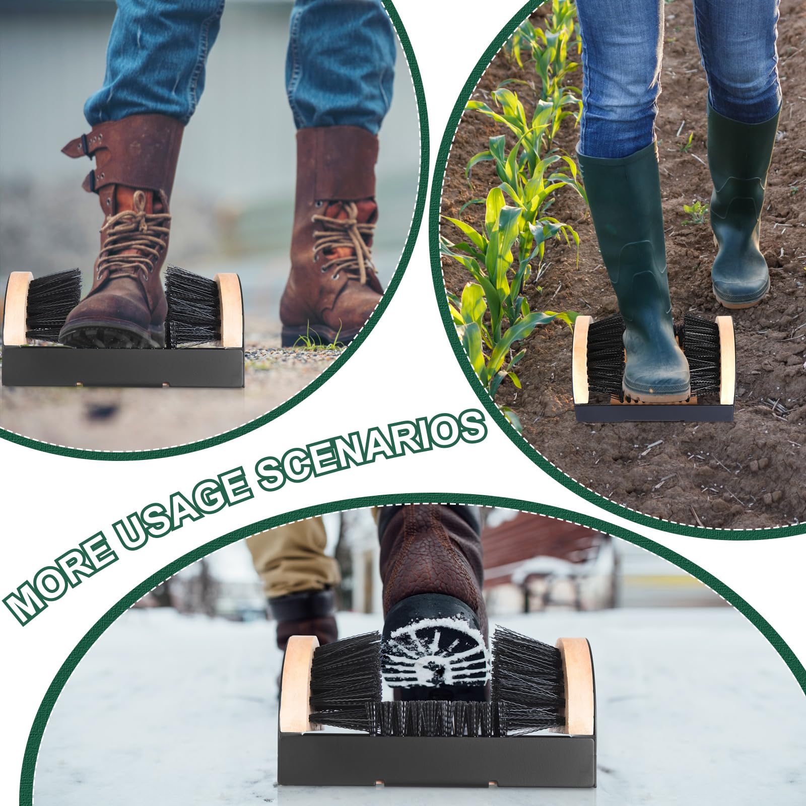 Sliner Cepillo limpiador de zapatos resistente para botas al aire libre para suministros de limpieza de barro (2 piezas)