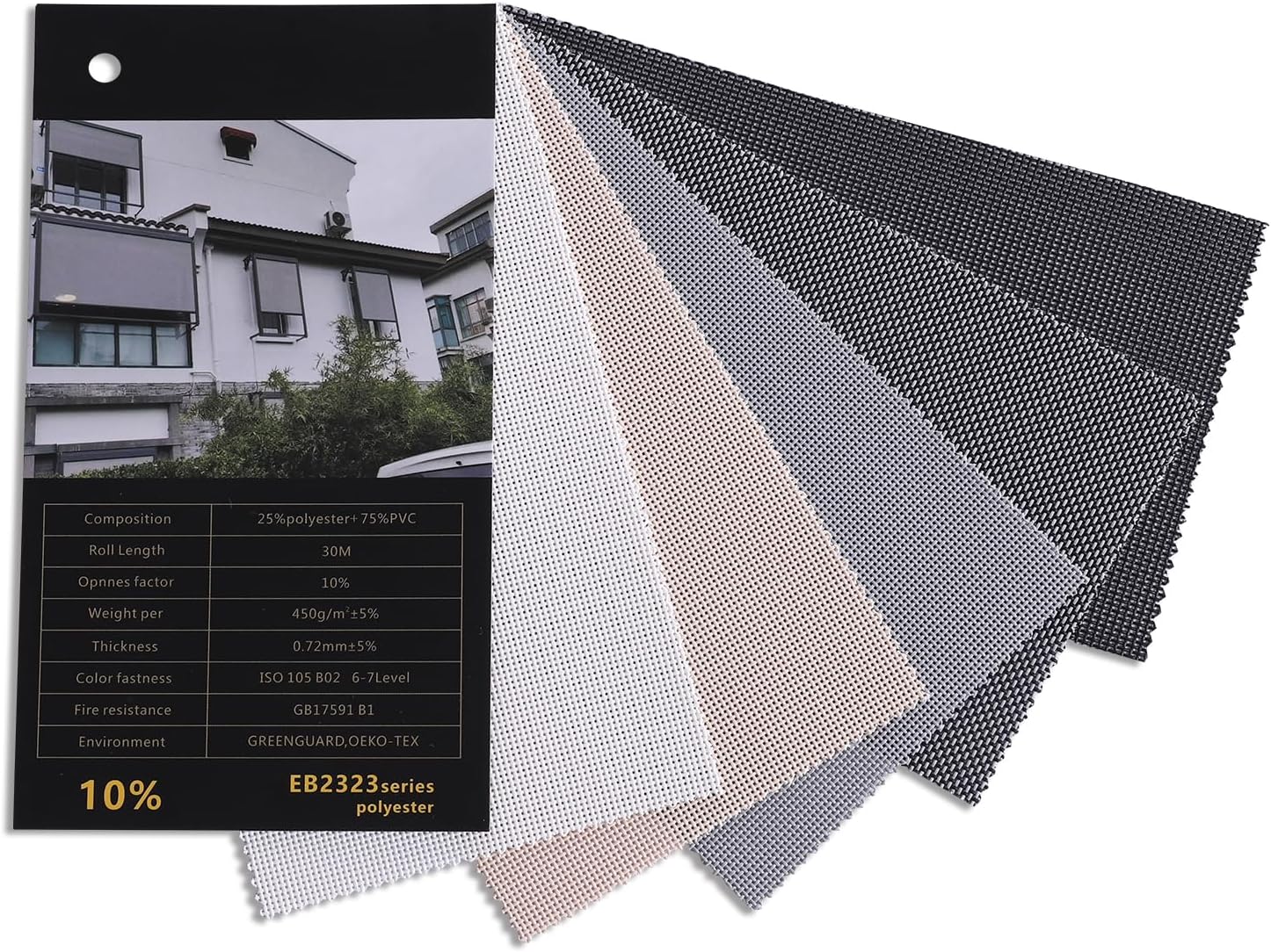 ZSHINE Outdoor Motorized Patio Roller Shades (Fabric Swatch)
