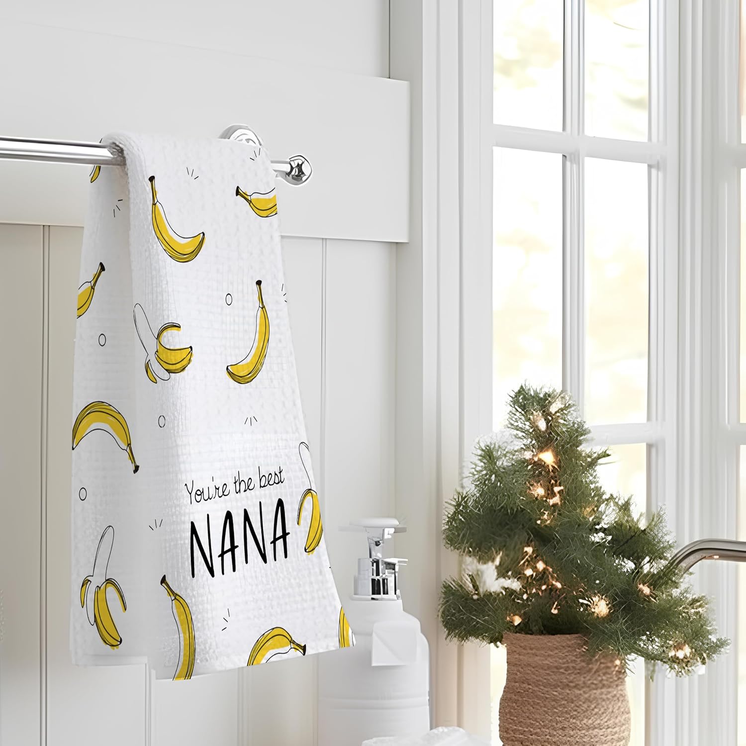 Banana Nana Gifts Kitchen Towels, Nana Gifts Hand Towels for Bathroom, Grandma Gifts from Grandkids, Gigi Gift, 16x24 Inch - Image 3
