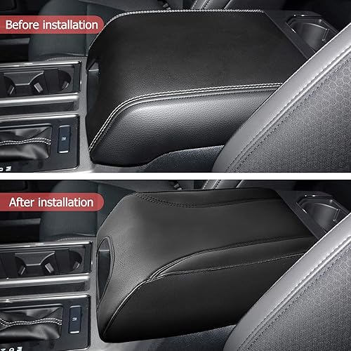 Miniatura 4 de SUNJIKA Compatible con la consola central del reposabrazos del coche funda protectora suave para reposabrazos de Ford F150 2015 2016 2017 2018 2019