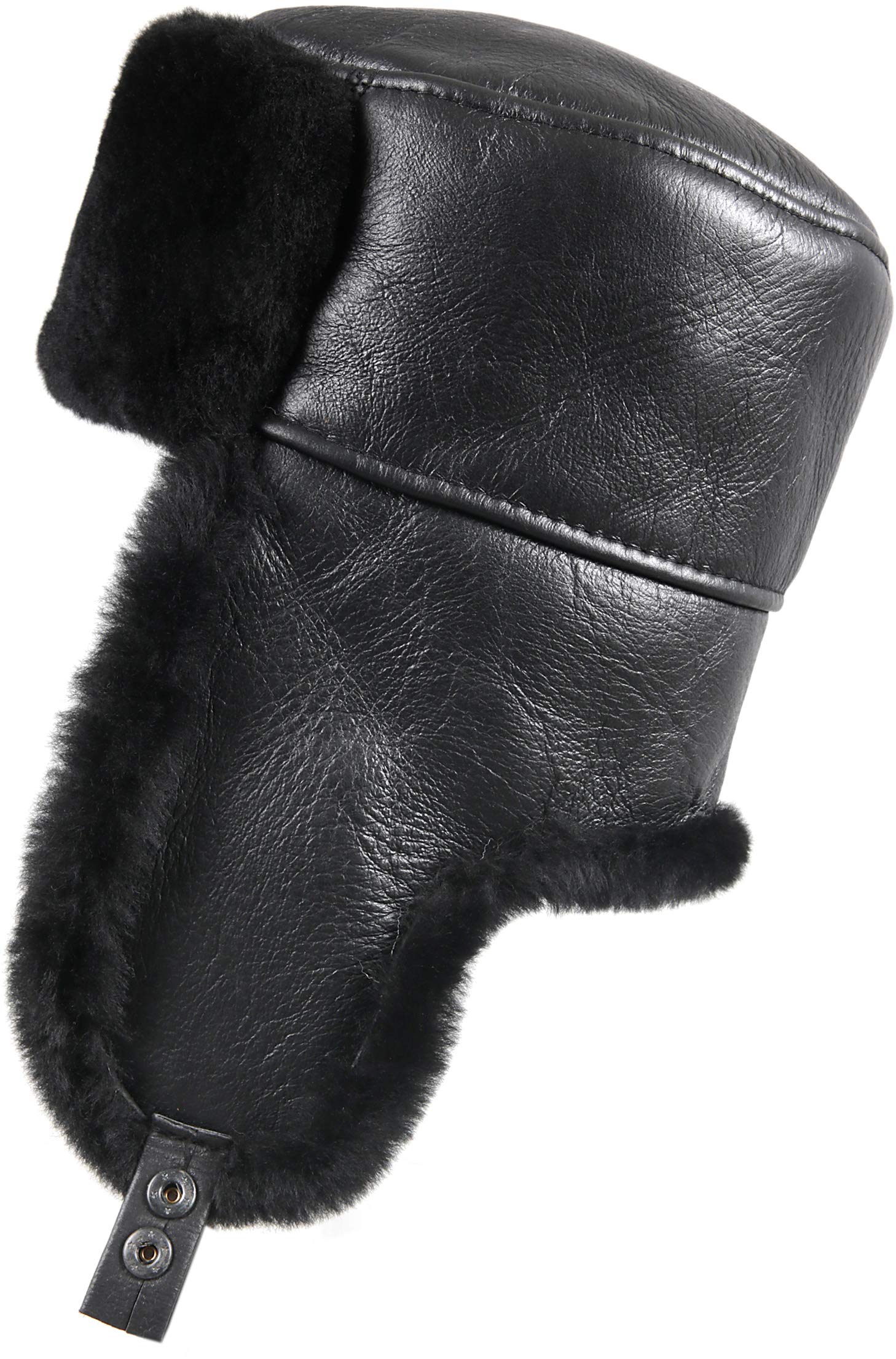 Unisex Shearling Sheepskin Trooper Russian Ushanka Winter Fur Hat