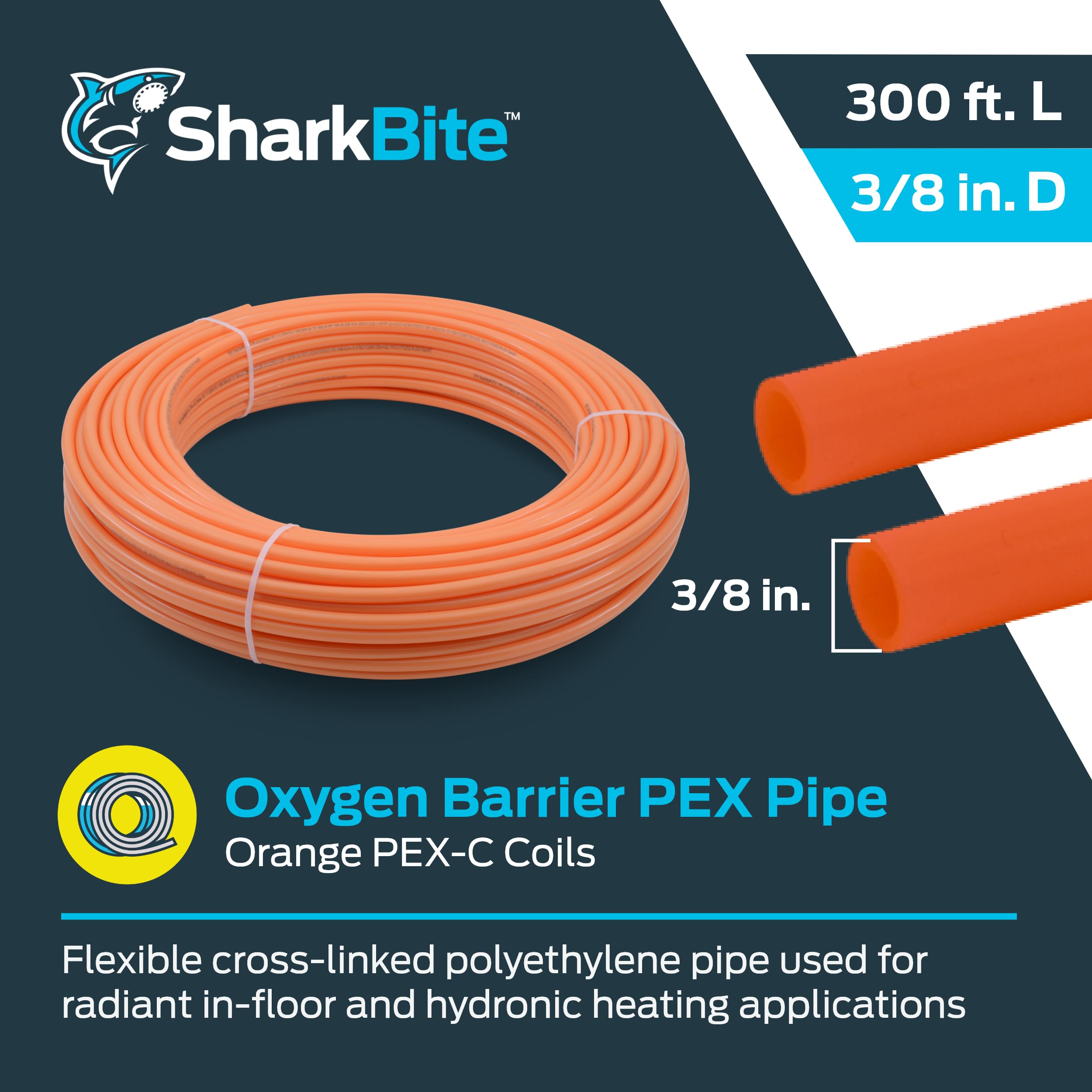300 Ft 3/8" PEX Tubing With O2 Barrier - For Radiant Floor Heat & Plumbing Systems