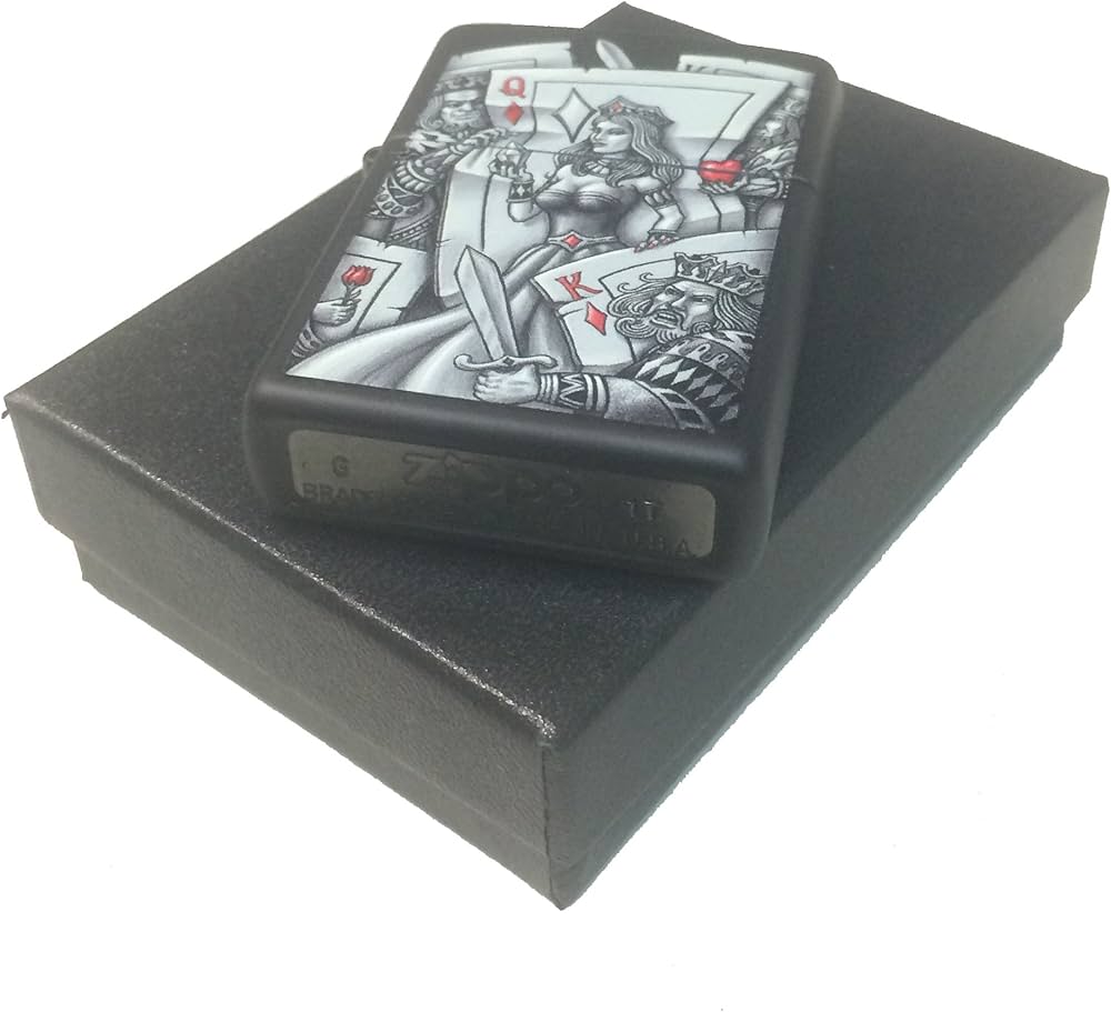Amazon.com: Zippo Custom Lighter - Graphic Queen of Diamonds Card