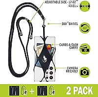Vista 2 de Gecko Travel Tech Cordones de teléfono con cordón para teléfono celular para alrededor del cuello del cuello Lanyard Phone Crossbody