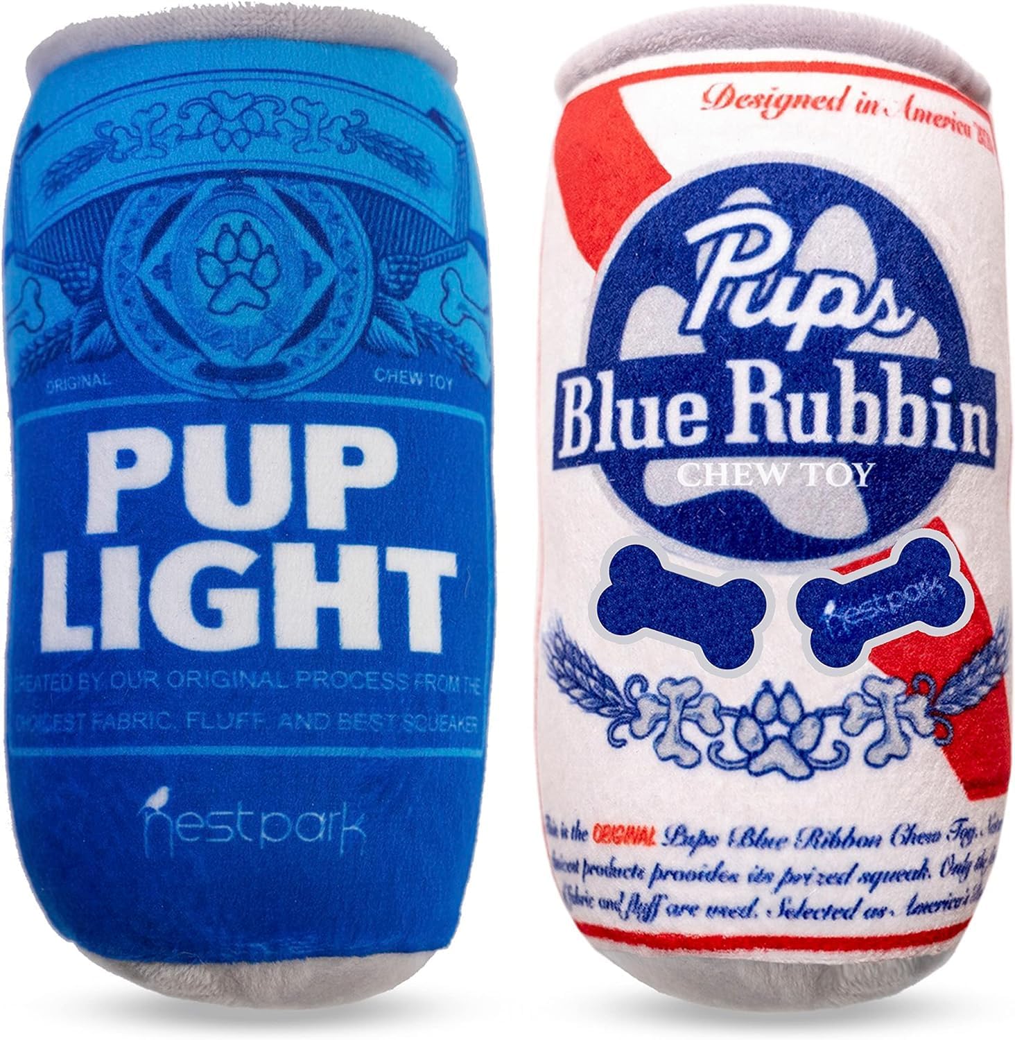 Sponsored Ad – Pup Light and Pups Blue Rubbin Funny Dog Toys - Beer Dog Toys - Plush Squeaky Dog Toys for Medium, Small and Large - Cute Dog Gifts for Dog Birthday - Cool Stuffed Parody Dog Toys (2 Pack) (Mix)