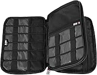 Vista 2 de Organizador de equipaje con doble capa para viajes BUBM, para llevar dispositivos y accesorios electrónicos., Negro, 2 capas M