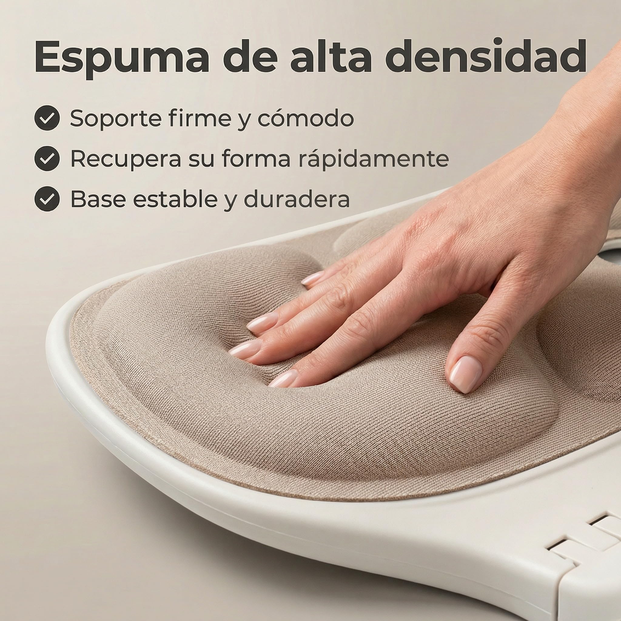 Siège Pliable avec Dossier Premium 200 kg · Support Intégré et Base Stable · Léger et Portable 1,15 kg · Mousse ou Gel · Idéal pour Bancs, Gradins et Extérieur (Mousse Rembourrée, Beige)
