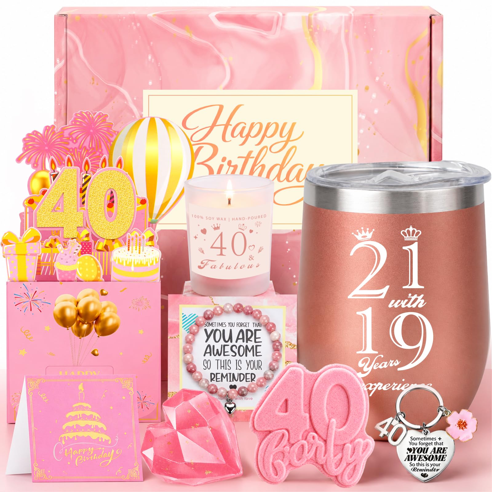 SHXWELL 40th Birthday Gifts for Women Pamper Hamper Box for Her Fabulous 40