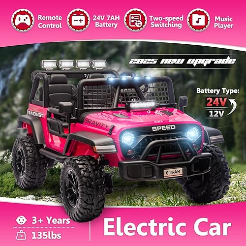 Miniatura 3 de Sopbost Camión de paseo de 12 V y 7 Ah coche eléctrico para niños con control remoto para padres puerto USB coche eléctrico alimentado por pilas con