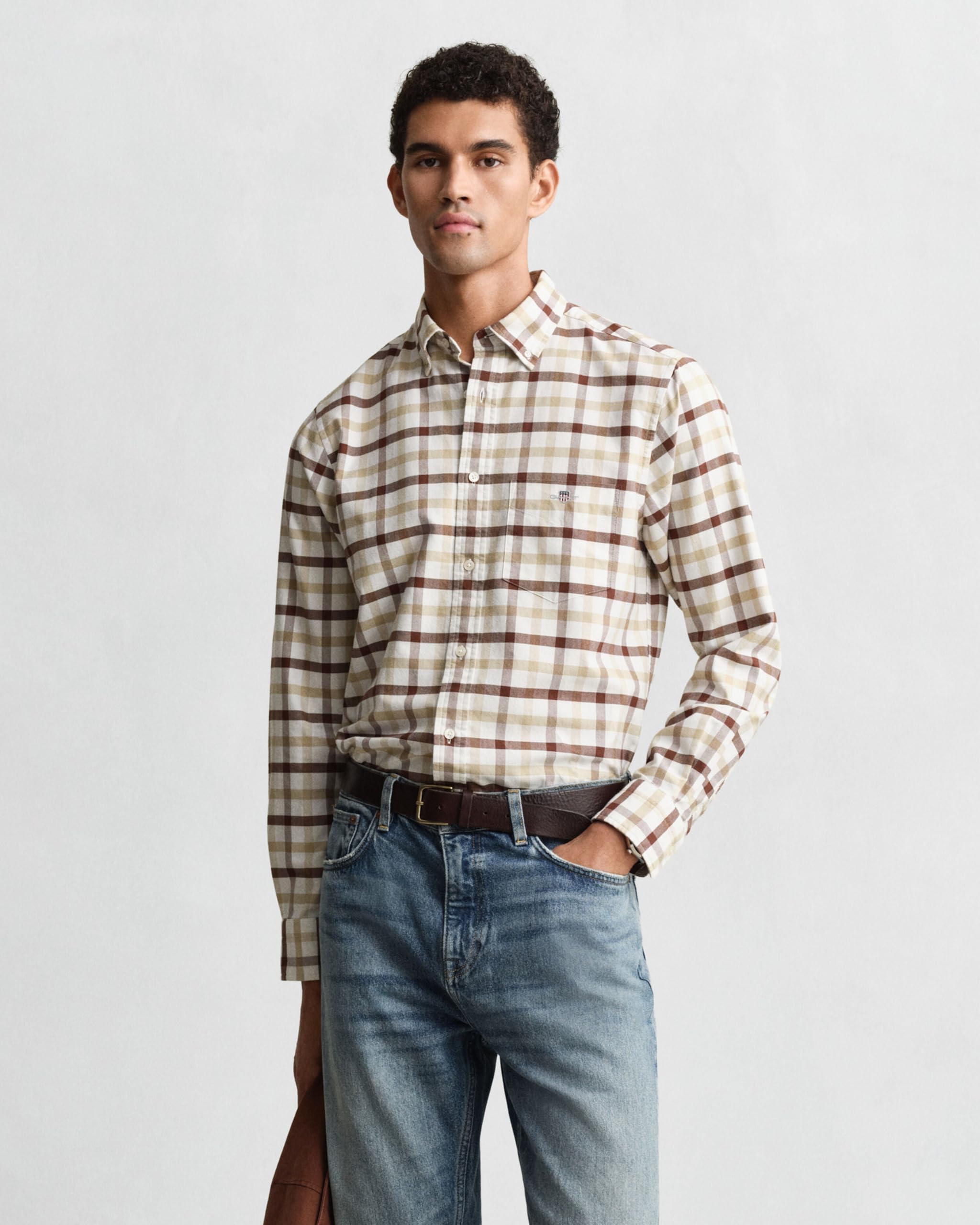 Gant Herren Reg Oxford Check Shirt Hemd (1er Pack)