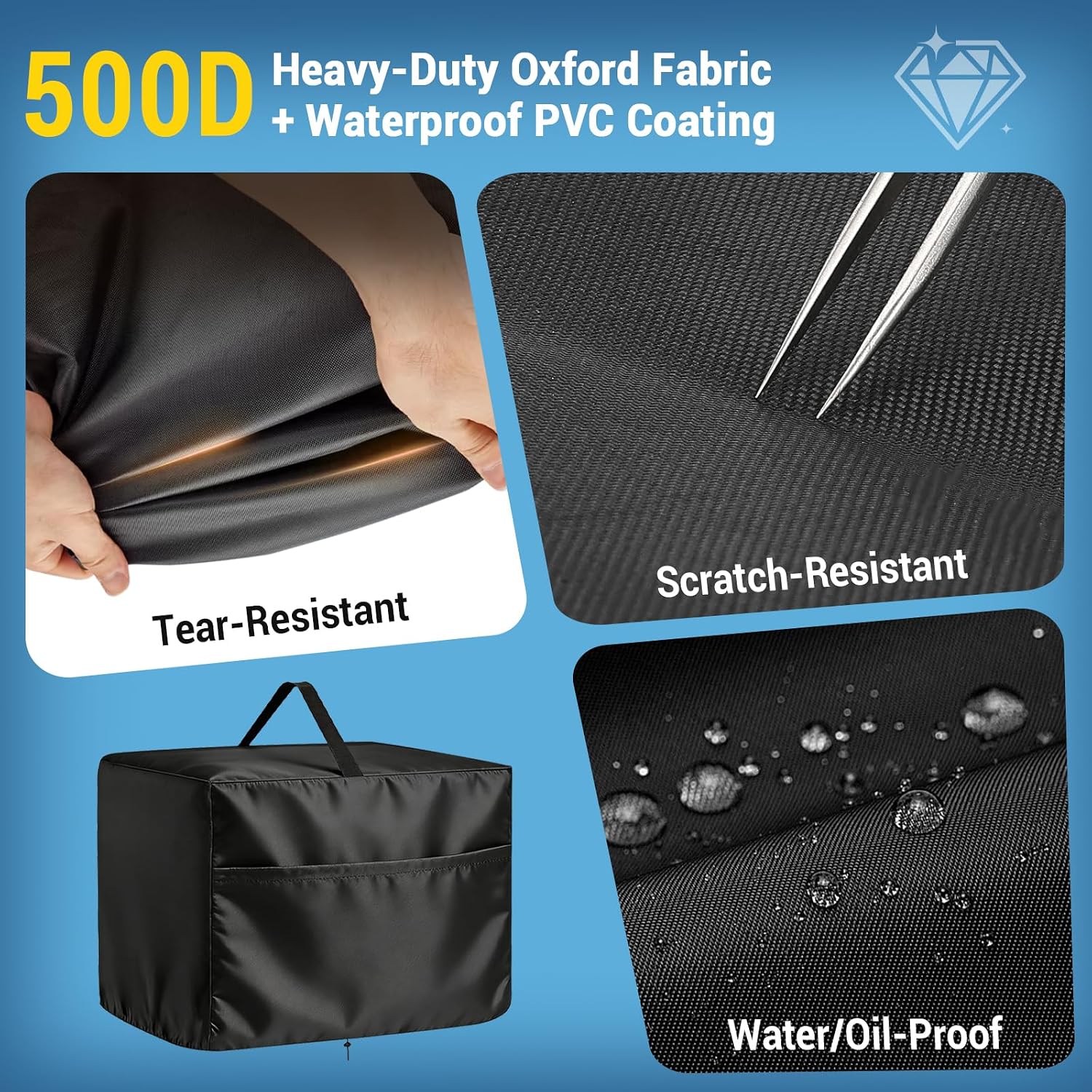 500D Dustproof Meat Slicer Cover 15"L x 11"W x 11"H fit for OSTBA image 4