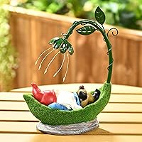 Solpex Lampada solare a forma di nano da giardino, con catena luminosa