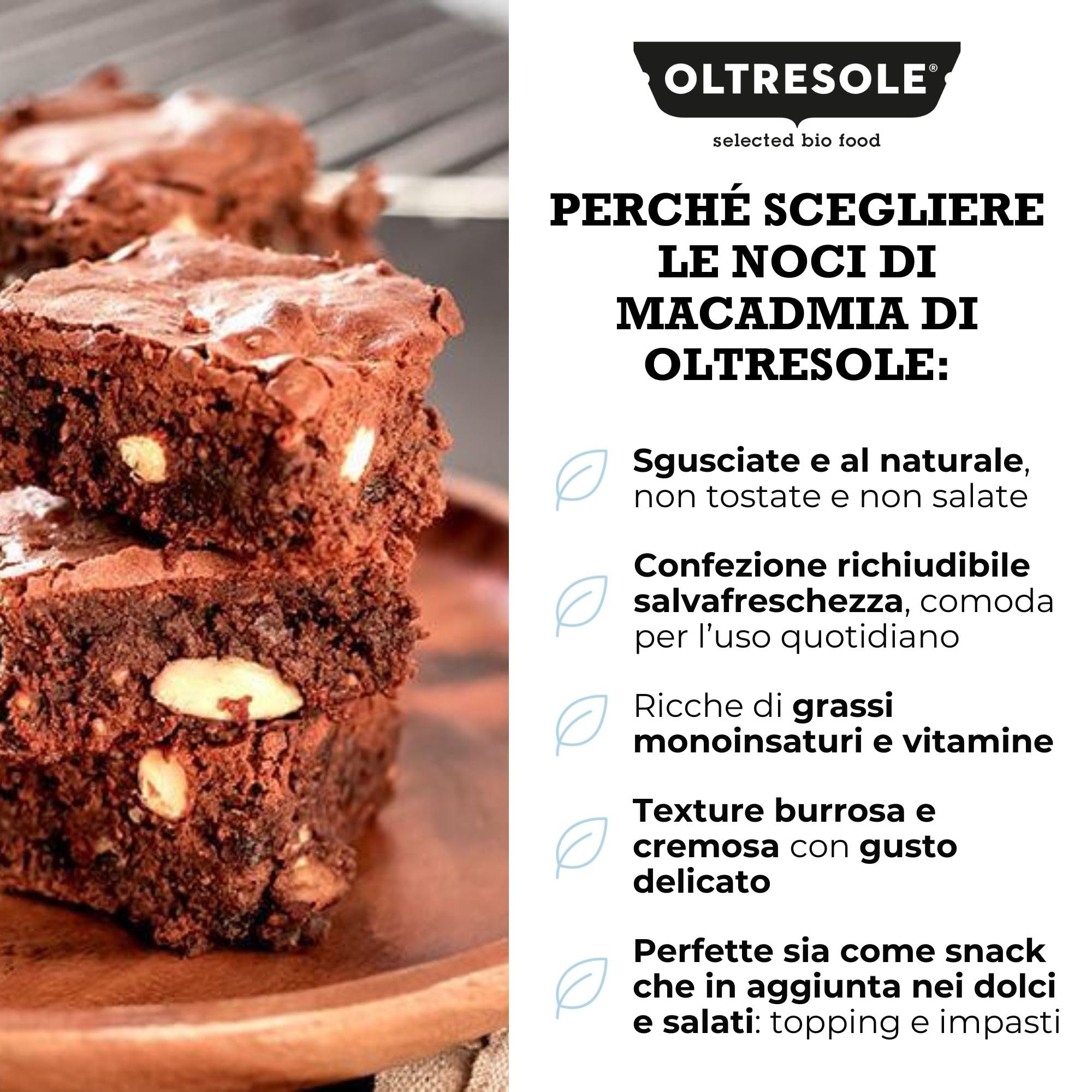 Oltresole, Noci di Macadamia Crude Sgusciate 1 Kg, Frutta Secca al Naturale Senza Sale, in Barattolo Richiudibile, Snack Salutare, Gusto Delicato e Cremoso, Selezionate