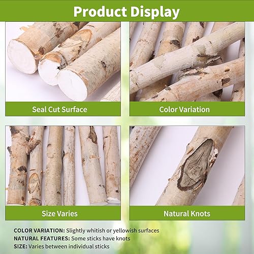 Miniatura 3 de Troncos de abedul natural para decoración de chimeneas y manualidades, paquete de 12 ramas rústicas de abedul para manualidades, otoño, Halloween,