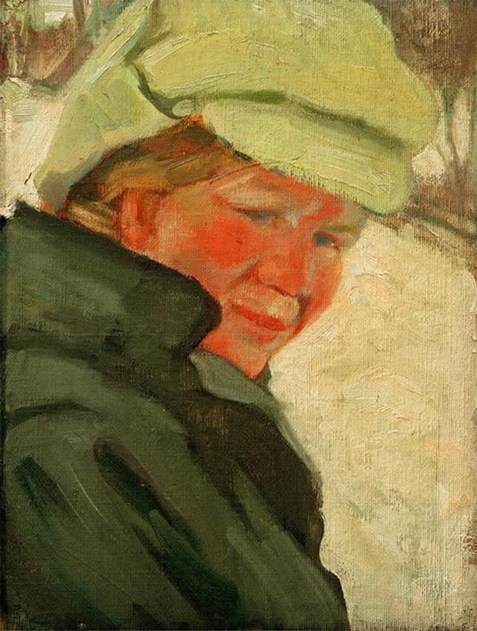 ARTXLXXBN Famous Art Print Poster Vintage Wall Art Portrait Maria Franck with White Cap by Marc Canvas Art Poster for Home Decor 60x90cm