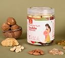 Equisential Postpartum Gond Laddu (Dink or Edible Gum) | After Delivery Food For Mother | Post Natal Diet Laddoos | Gond and Dry Fruit Mix Pure Cow Bilona Ghee Fresh Ladoo | In Jaggery | 250GM | gallery image