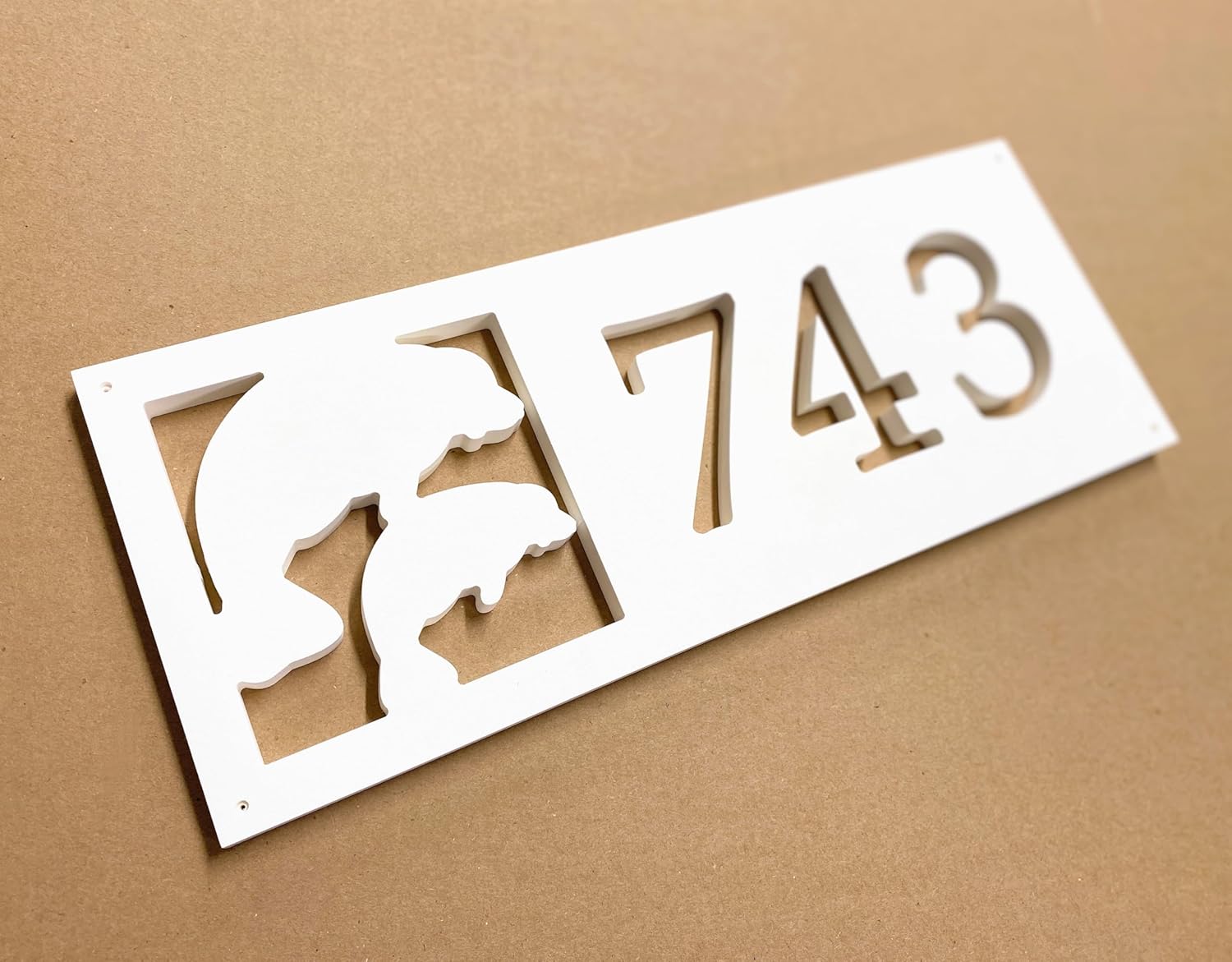 Weatherproof Manatee Address Sign, Horizontal Coastal House Numbers, Exterior Florida Home Decor, River Home Address Plaque, Outdoor Manatee with Calf Art