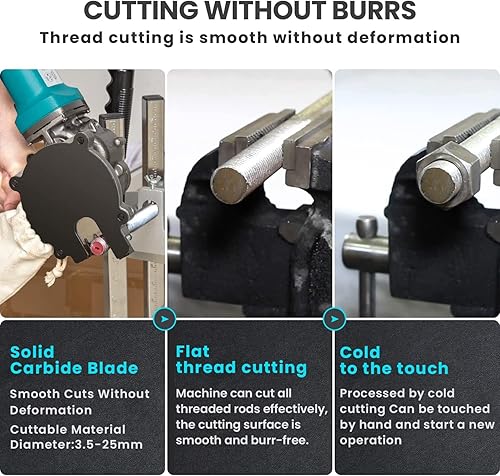 Miniatura 4 de Anbull Cortador eléctrico de barras de refuerzo de 1100 W, cortador de barras de refuerzo de hasta 1 pulgada #8 (0.157 in-0.984 in), sierra de corte