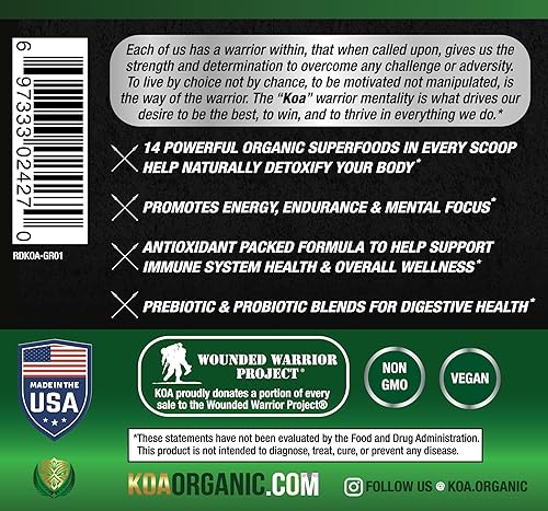 Miniatura 3 de Greens Superfood Juice Powder - Polvo orgánico USDA Super Greens con espirulina, clorella, matcha, pasto de trigo, enzimas digestivas y probióticos