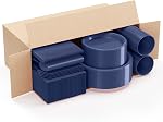 Exquisite 350 Pc Navy Plastic Dinnerware Set - 50 Dinner Plates, 50 Dessert Plates, 50 Cups, Napkins, Cutlery