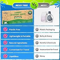 Vista 6 de HOMERHYME Sábanas de detergente para ropa – Fresh Linen 120 Cargas de detergente para ropa sucia a granel, detergente de viaje a granel, ecológicas