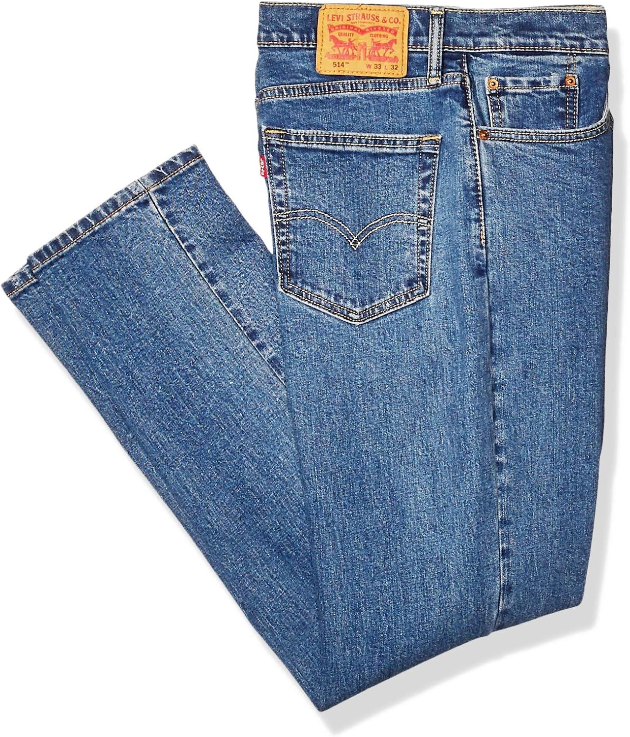 Levi's Men's 514 Straight Fit Cut Jeans (Also available in Big & Tall) Standard 32W x 30L Stonewash Stretch