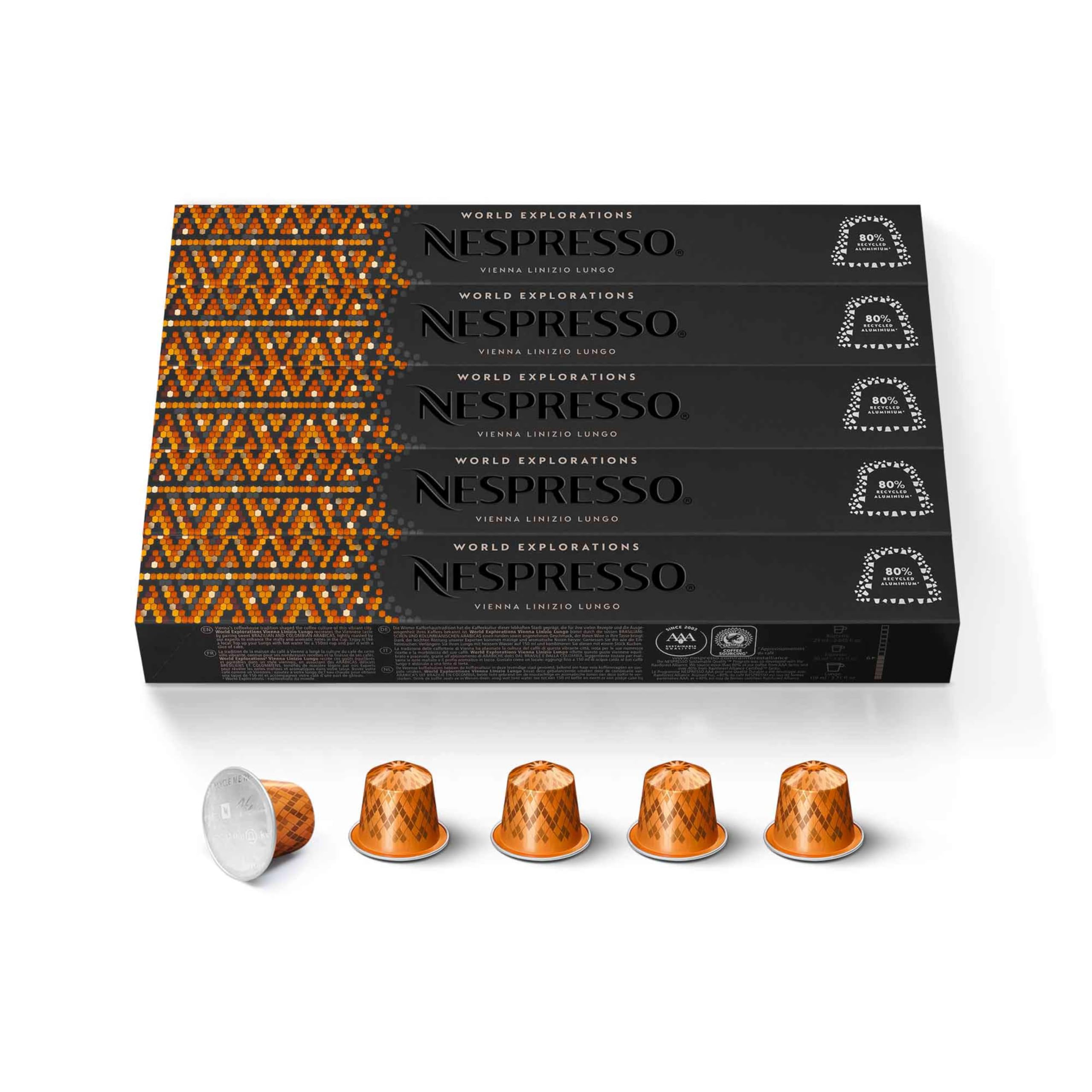 Nespresso Capsules Original, Linizio Lungo, Mild Roast Coffee, 50 Count Coffee Pods