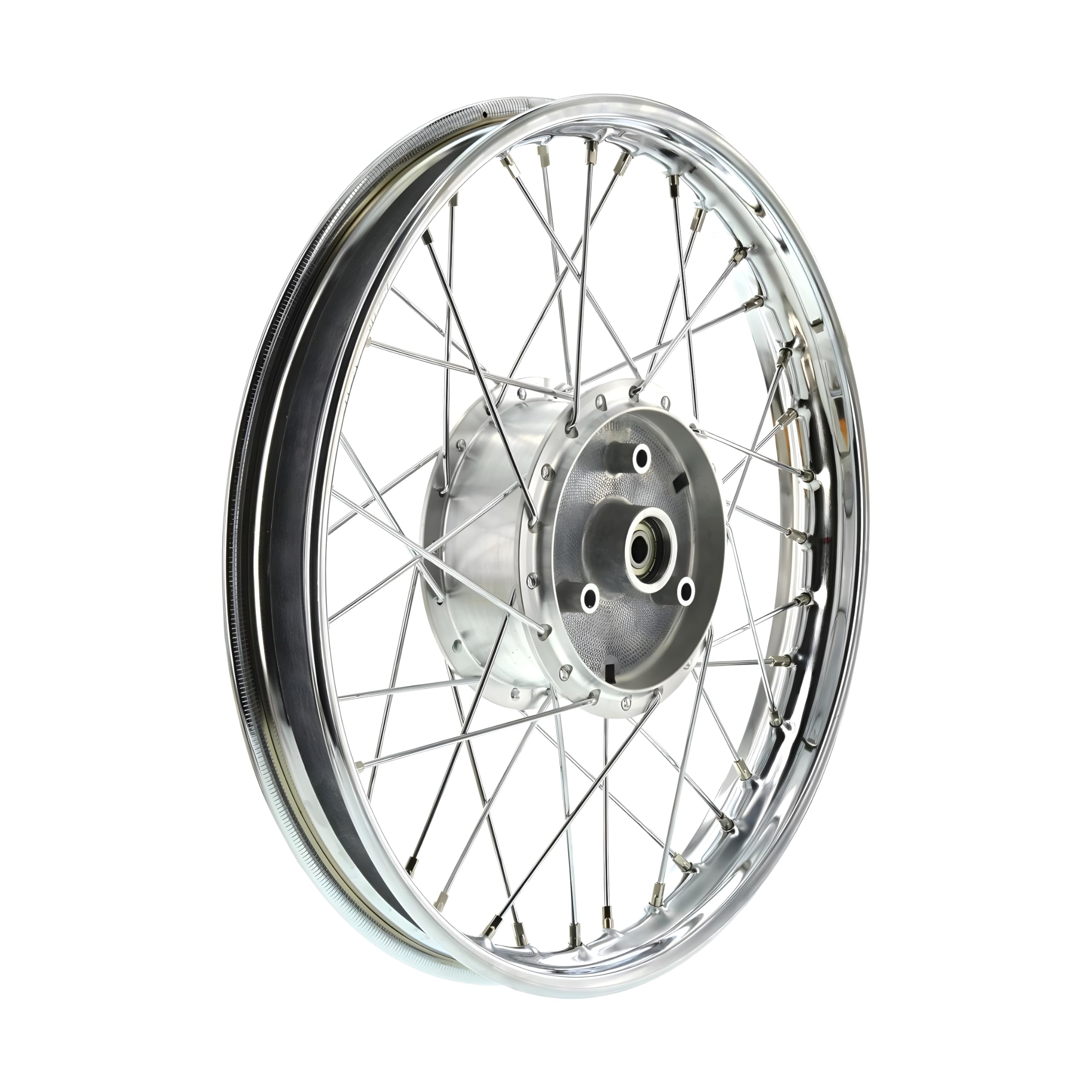 Speichenrad 1,5x16 Zoll Stahlfelge, verchromt + Chromspeichen + Tuning-Radnabe
