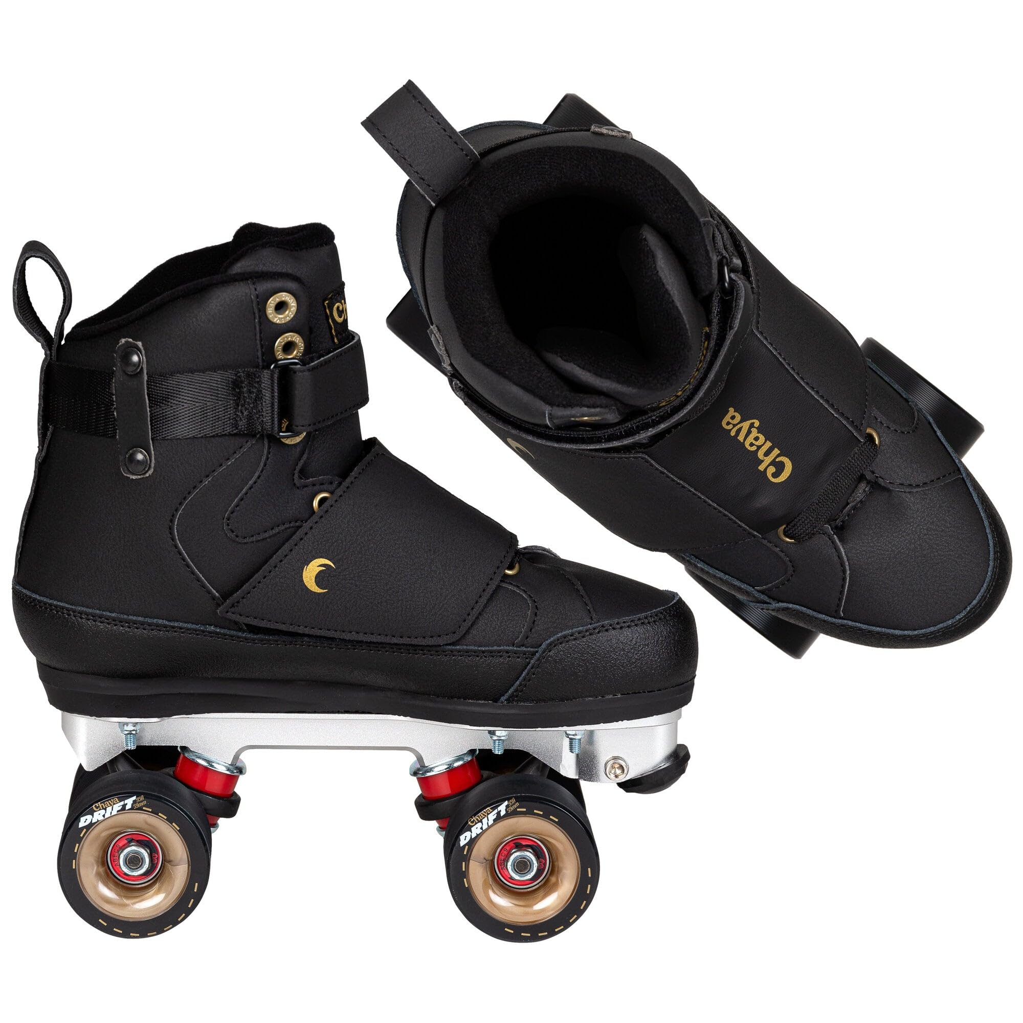 Chaya Rollschuhe Chameleon High - Roller Skates für Damen und Herren im Retro-Look für Roller-Disco - Roll-Schuhe in Schwarz
