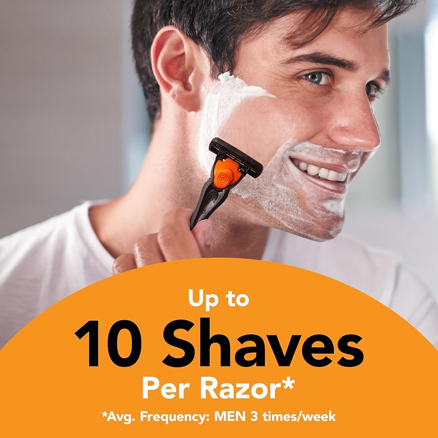 BIC Comfort 3 Refillable Three-Blade Razor for Men, Sensitive Skin Razor For a Comfortable Shave, 1 Handle and 6 Cartridges, 7 Piece Razor Set - image 2