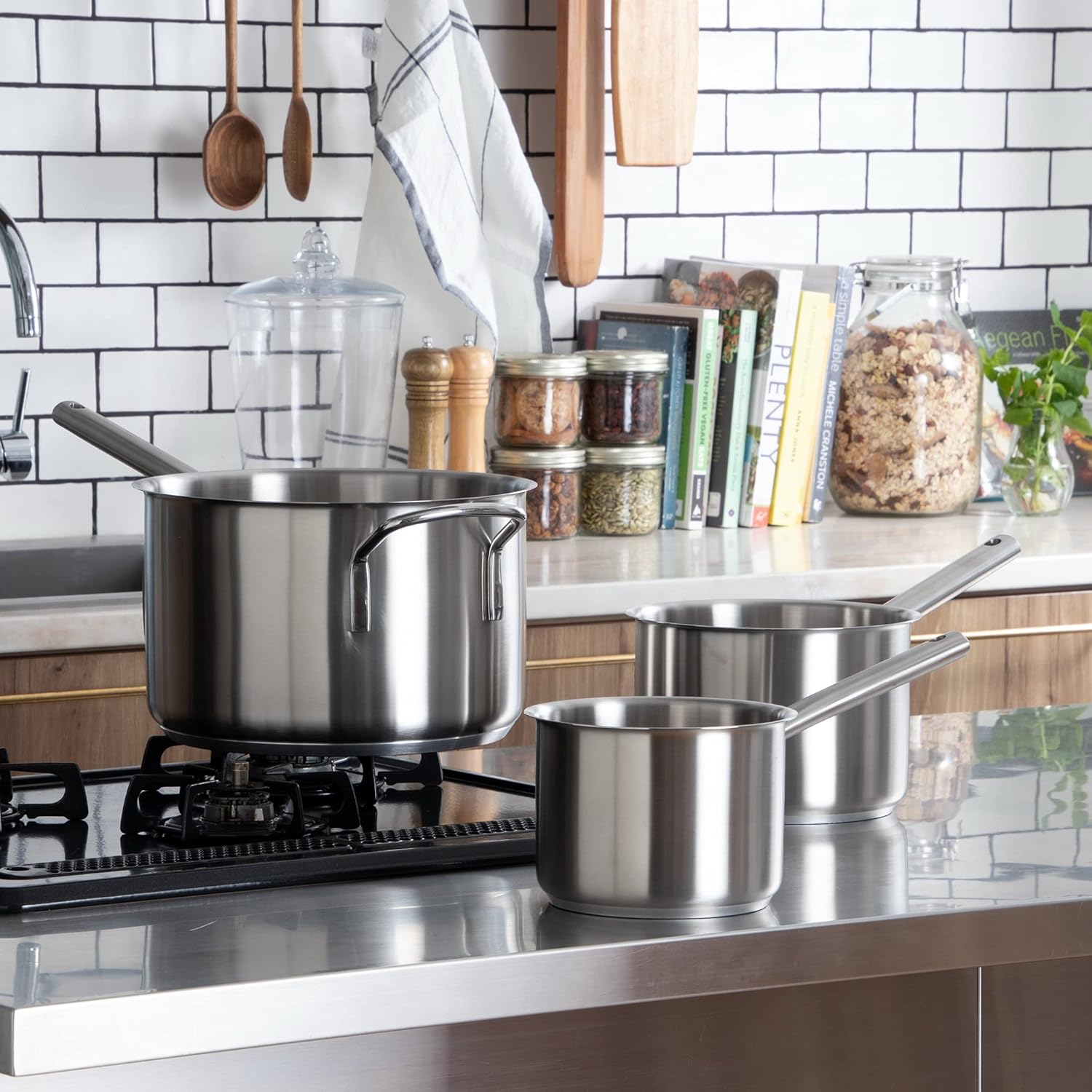 Endoshoji AKTD305 Murano Induction Pot, Commercial Use, 11.0 inches (28 cm), No Lid, Induction Compatible, 18-8 Stainless Steel