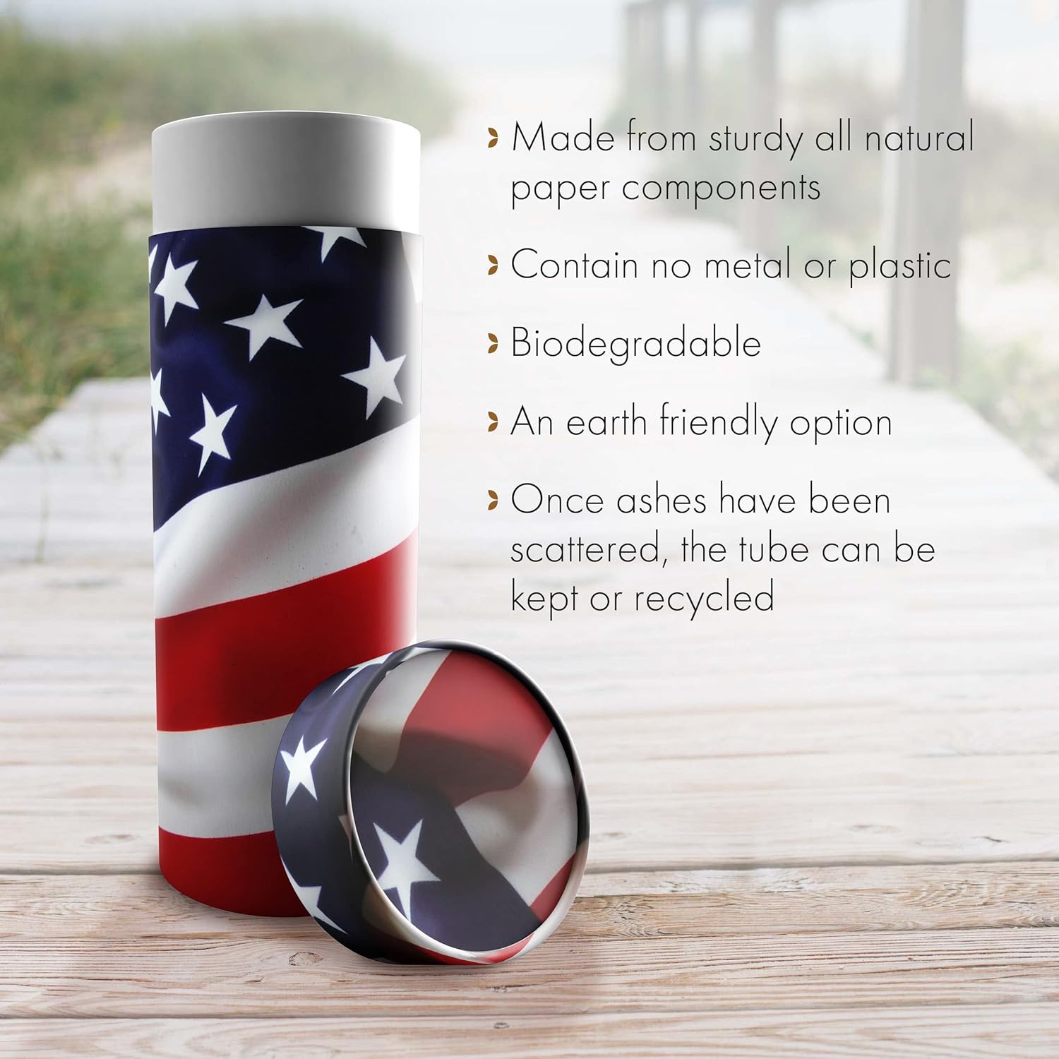 50% оƒƒ Dіѕсоunt Male Cremation Urns Biodegradable & Eco Friendly Cremation Urns for Adult Ashes, Burial Urns, Scattering Tube for Ashes, Scattering Urns for Human Ashes (American Flag, Large 12x5)